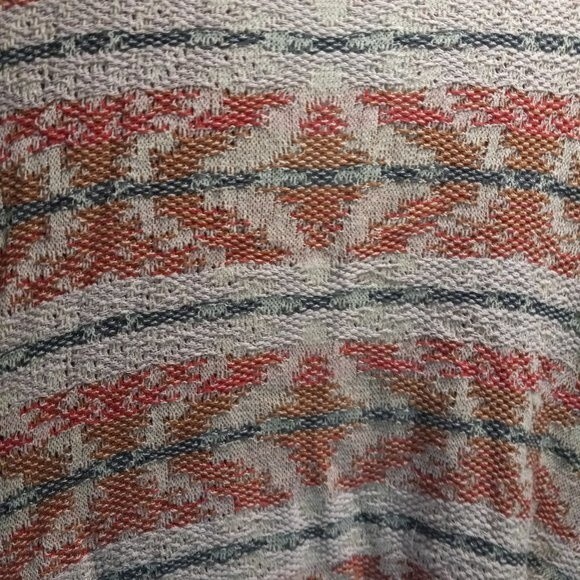 Lucky Brand Size Medium Open Cardigan-Aztec-Geometric-Waterfall-Pink-Nuetral - Picture 8 of 8